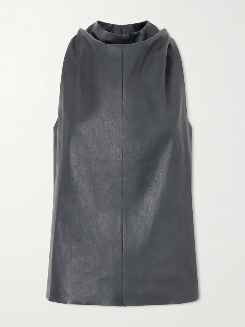 Stouls — Aurea draped leather halterneck top