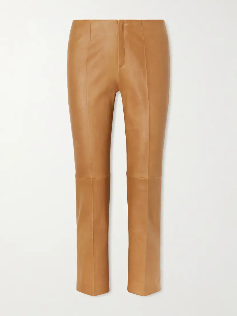 Stouls — Georgette leather slim-leg pants