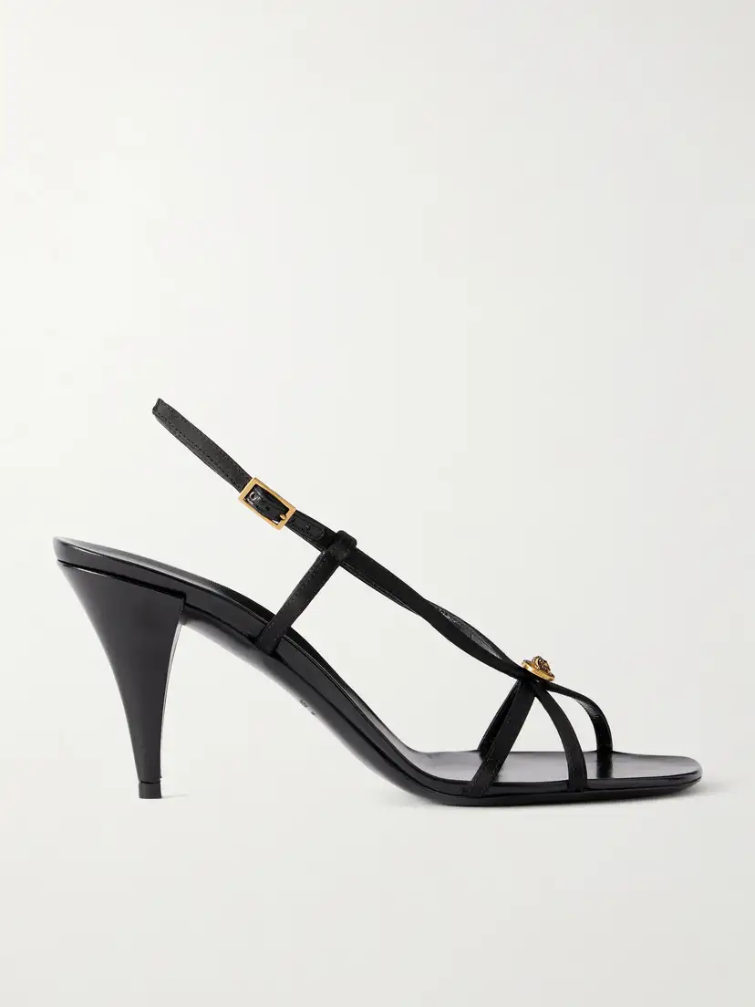 Versace — 80 satin logo-embellished sandals