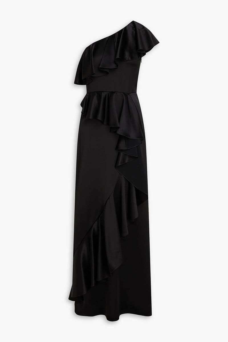 TEMPERLEY LONDON Sandrelli one-shoulder ruffled satin maxi dress - 85% Off