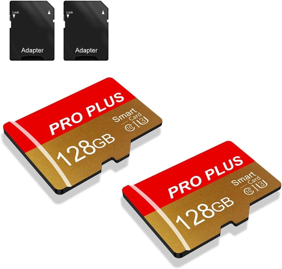 Carte mémoire SD 128Go 2 pièces avec adaptateur SD UHS-I A1 C10