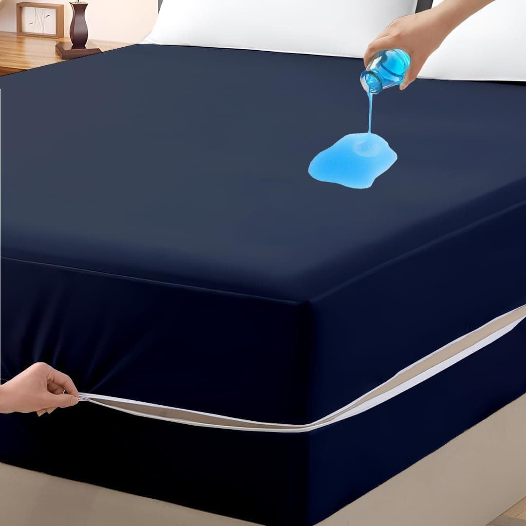 Zipper Closure Style Mattress Protector King Size 100% Waterproof Six-Sided Mattress Encasement for Bed 78x72 Inch Fit On 6 I