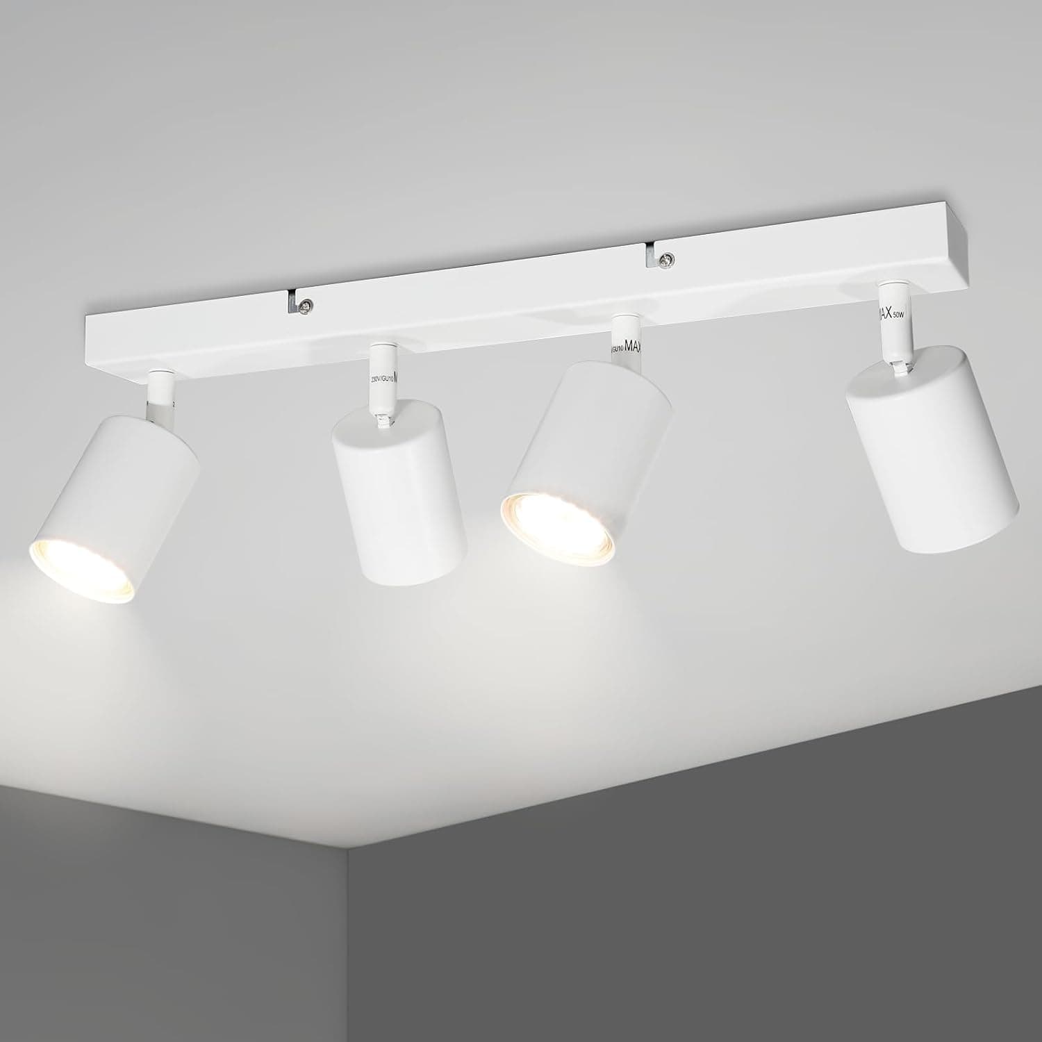 TaFiCo GU10 Ceiling Spotlight - LED Ceiling Spotlights Adjustable - White Ceiling Chandelier