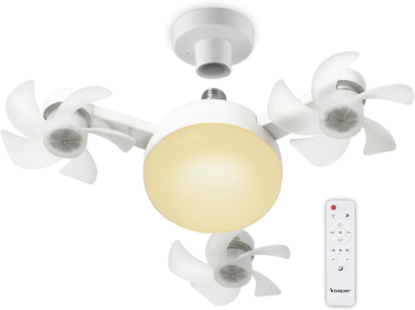 Bepera P206VEN612 Ventilatore da Soffitto con Luce LED e Telecomando