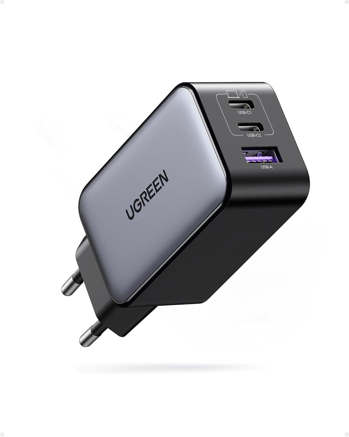 UEGREEN Nexode 65W USB C Charger 3 Port GaN PD Charger PPS Compatible with MacBook Pro/Air, iPhone 16 Pro Max