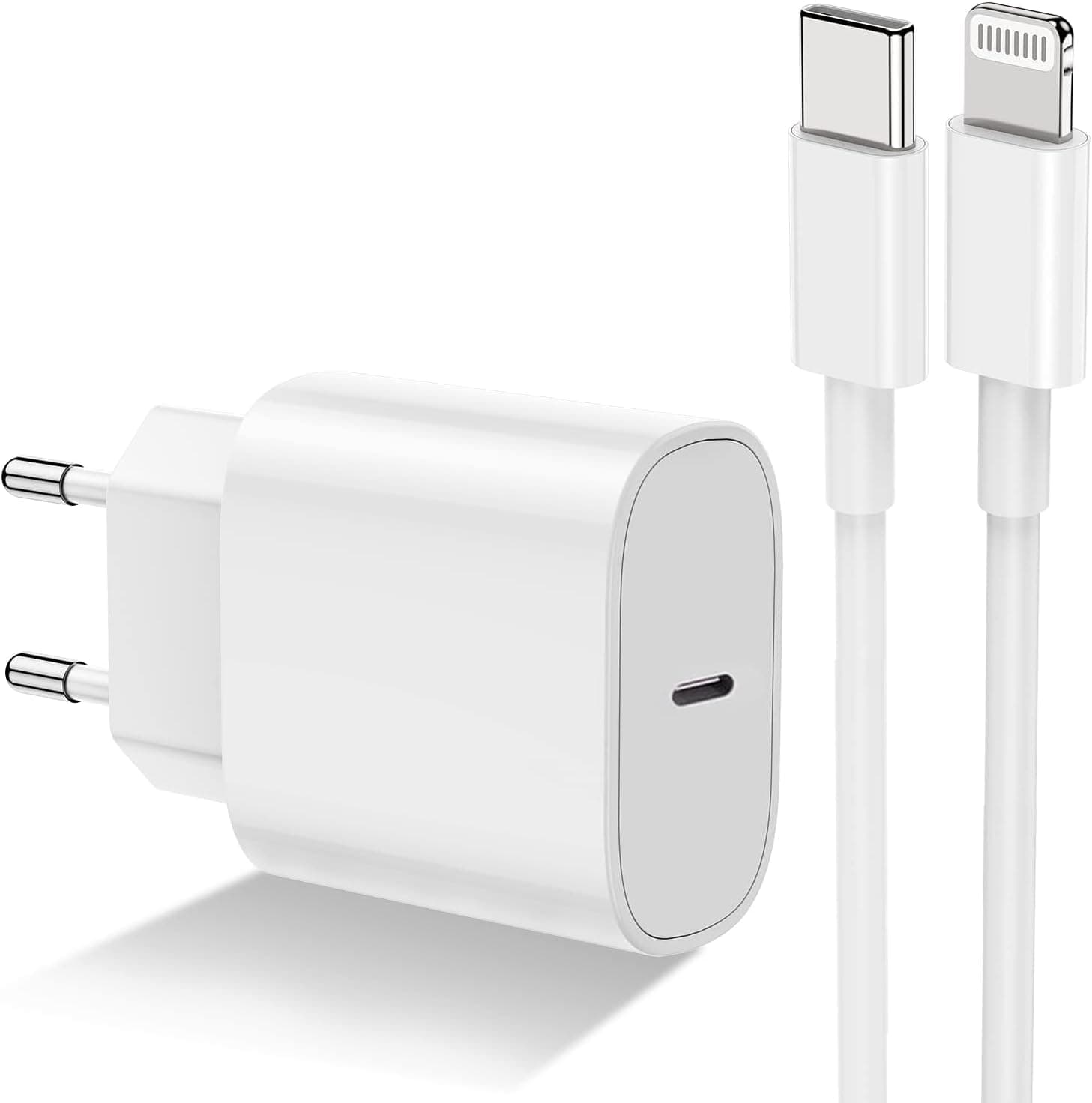 Chargeur rapide pour iPhone 14/13/12/11 Apple MFi certifié 20W USB C adapteur plug chargeur fil conducteur de 2m