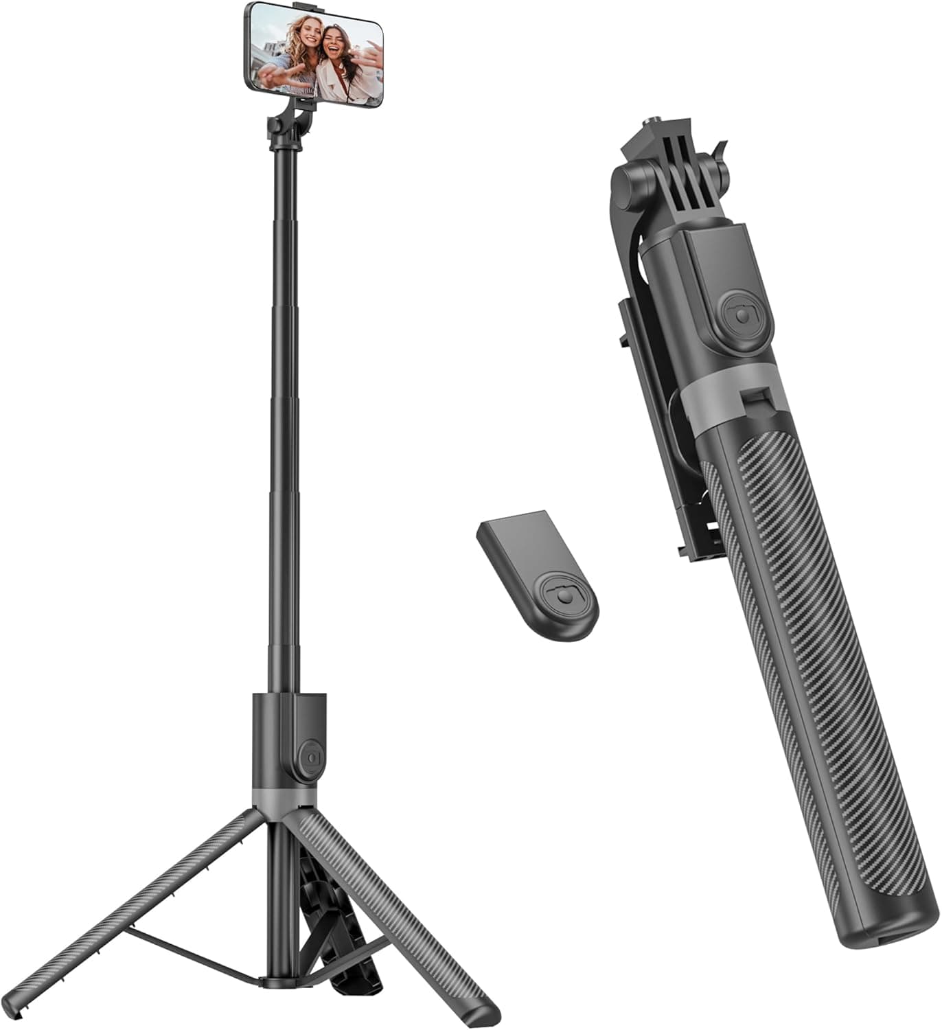 RISEOFLE Phone Tripod & Selfie Stick, 180cm Aluminum All in One Extendable Tripod for Smartphone, Portable Travel Phone Stand