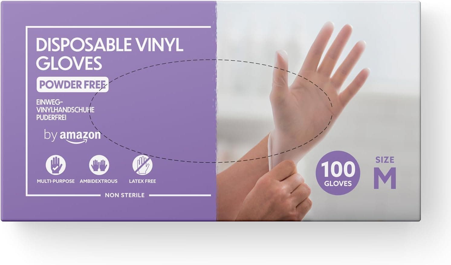 Disposable Vinyl Gloves (M) Pack of 100
