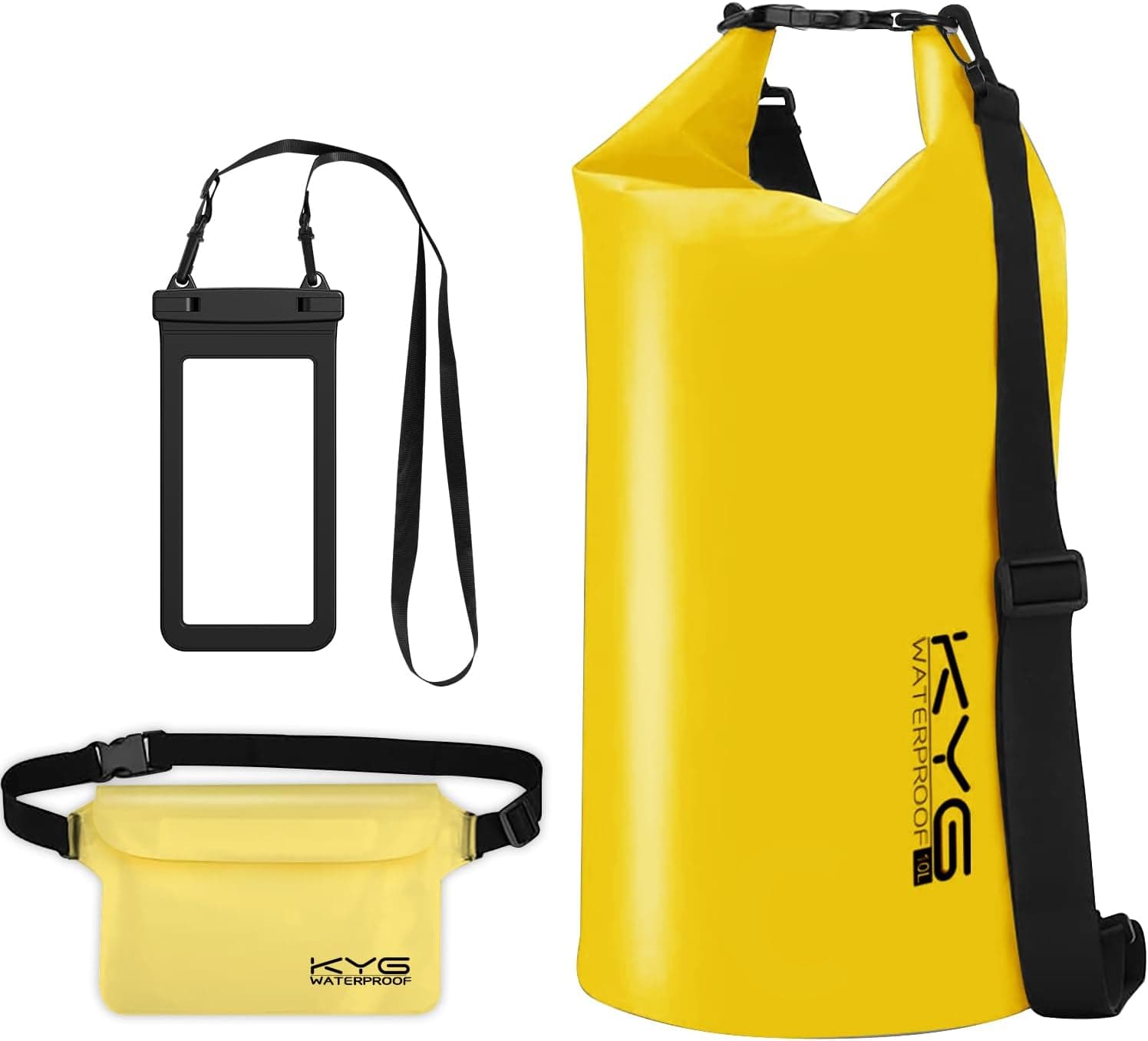 Kit di borsa impermeabile per telefono portatile in 3 parti da nuoto con taschino adattabile 5L/10L/20L