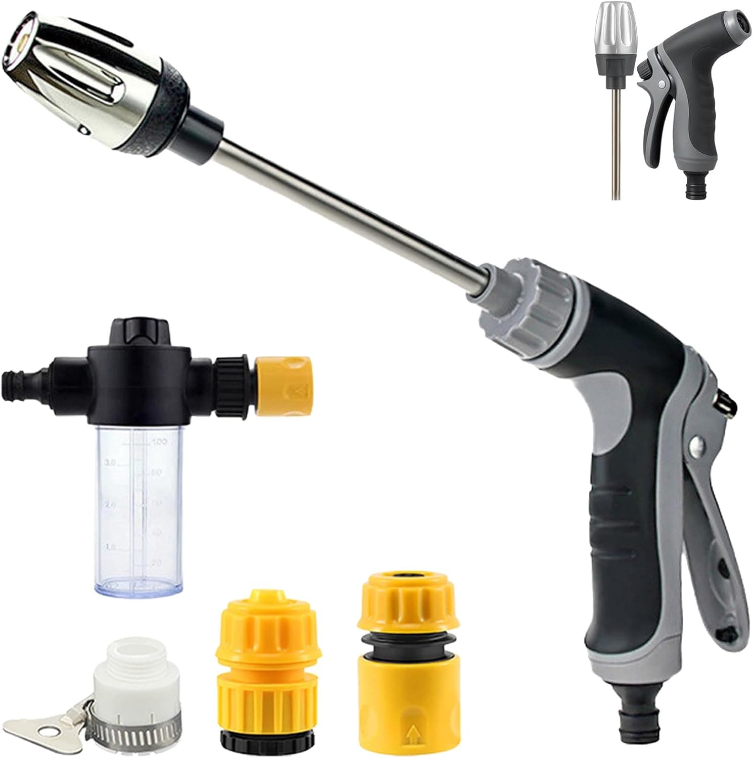 Pressure Washer - 15x More Powerful Than Hoses, High Pressure Washer Wand with 3 Spray Modes, Durable Stainless Steel Jet Noz