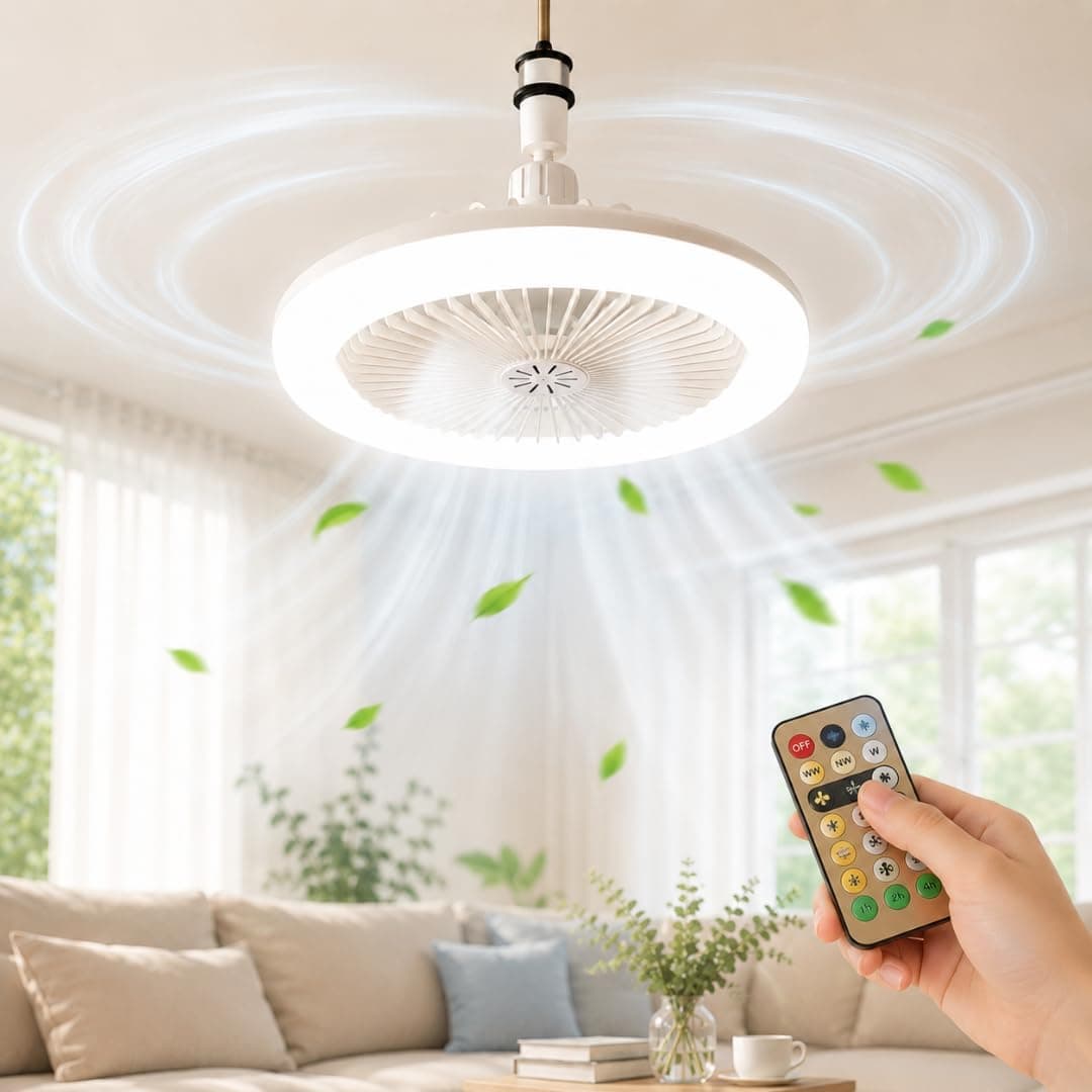 Ceiling Fan Light & Remote Control, Quiet 3 Speeds 3 Settings UK Bayonet