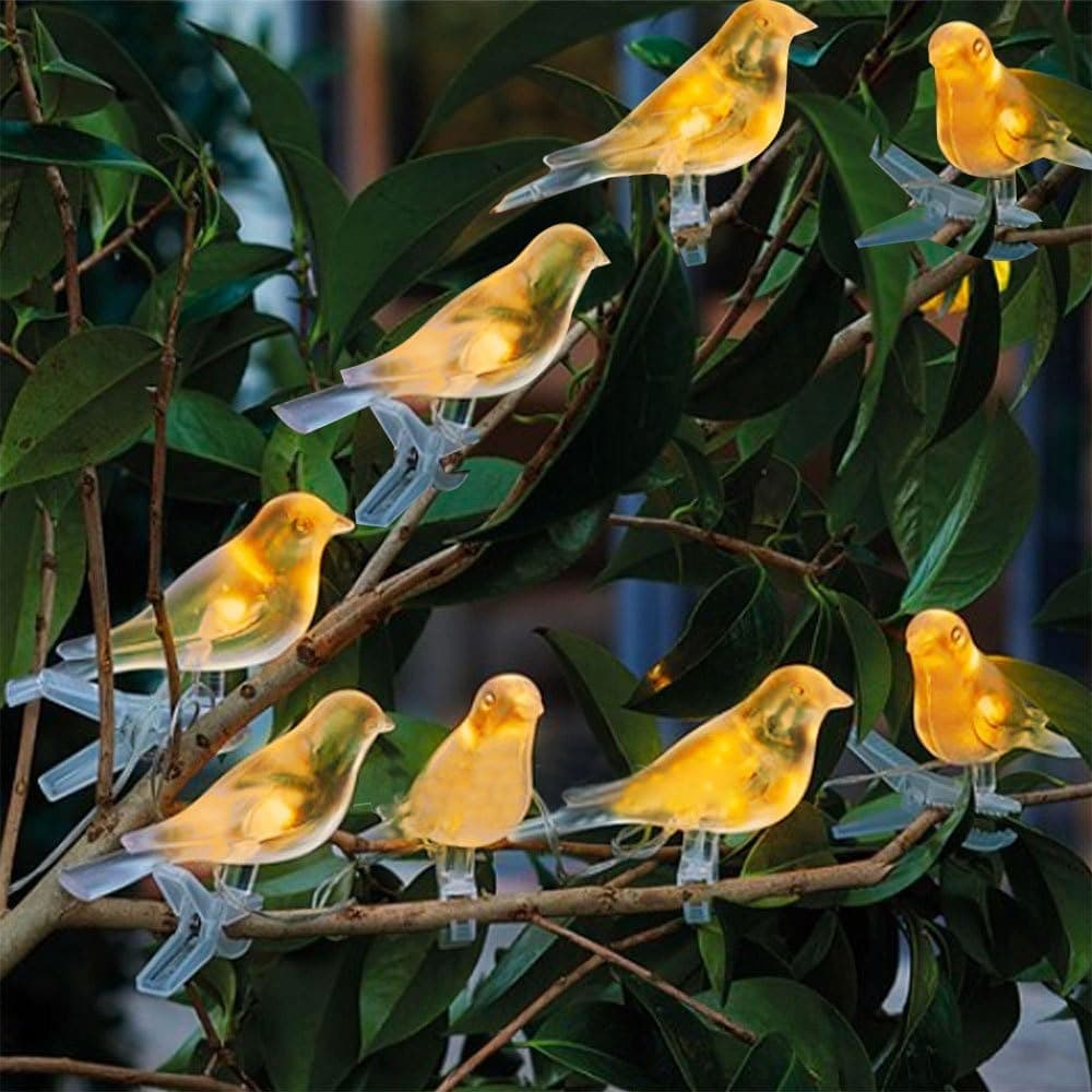 YZYOE 8 paquets de lumi res d'oiseaux aliment es par le soleil, d coration de jardin mignonne lampe