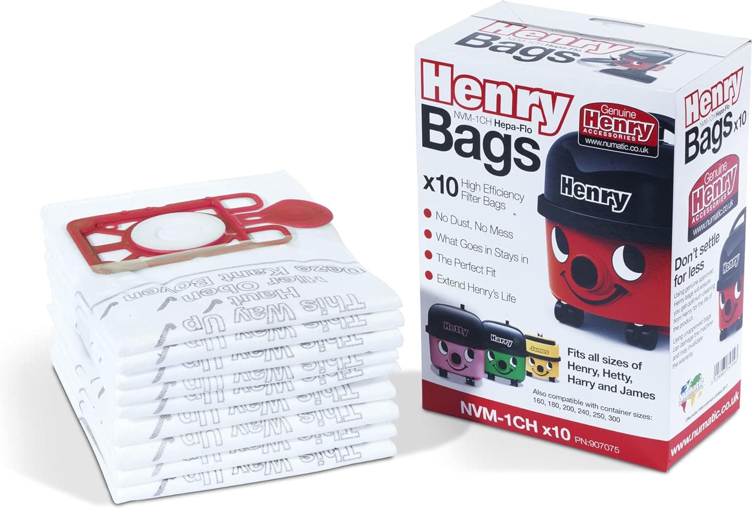 Henry Genuine NVM-1CH HepaFlo Vacuum Bags, Pack of 10