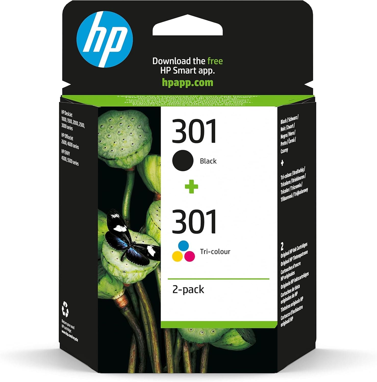 Ink Cartridges HP 301 Pack de 2 Colours Original