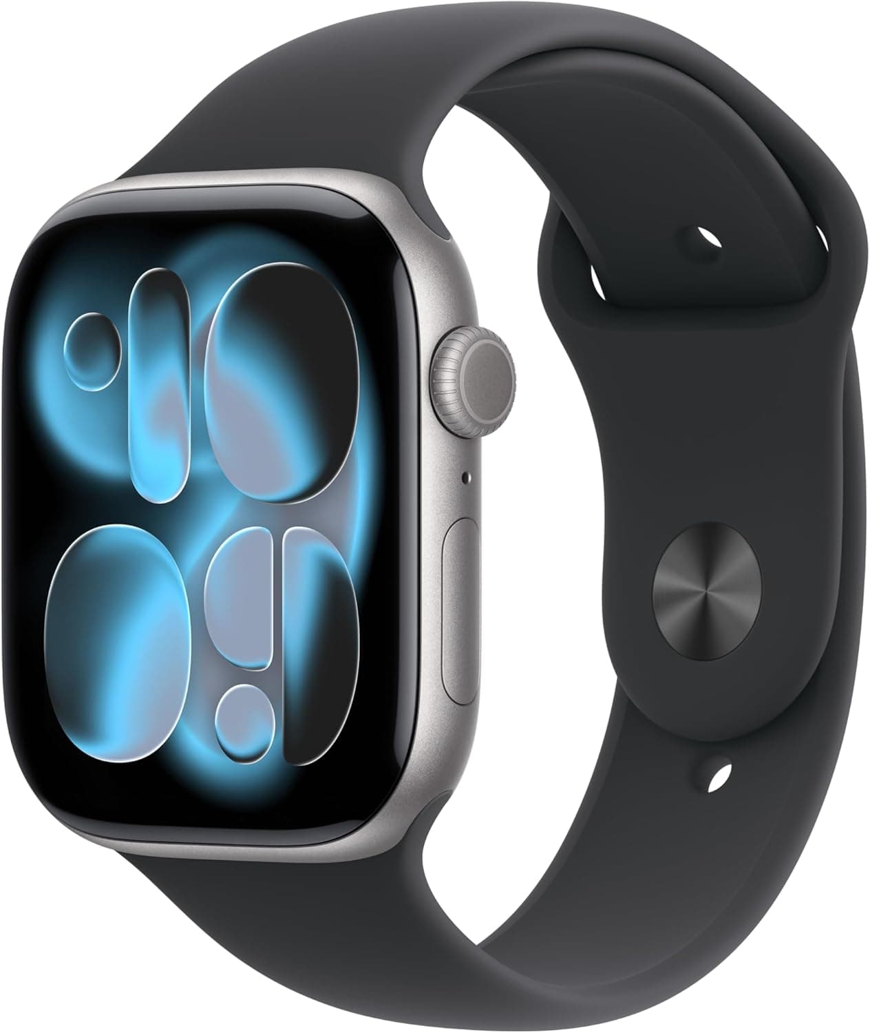 Apple Watch Series 11 GPS 46mm Space Grey Aluminium Case with Black Sport Band M/L. Sleep Score, Fitness Trac