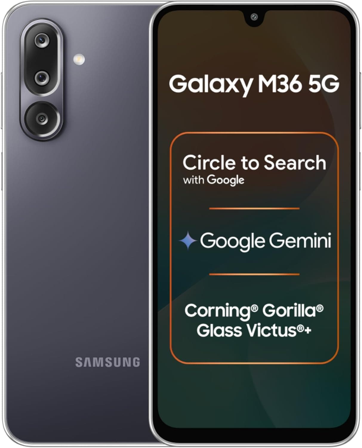 Samsung Galaxy M36 5G Mobile (Velvet Black, 6GB RAM, 128GB Storage) | Google Gemini| Gorilla Glass Victus+ | 7.7mm | AI Enhance