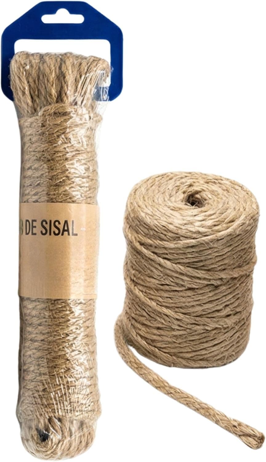 Natural Jute Rope for DIY Projects, Craft Rope Twine, 20m, Multiple Thickness Options, Rustic Natural Fiber for Cat Scratch P