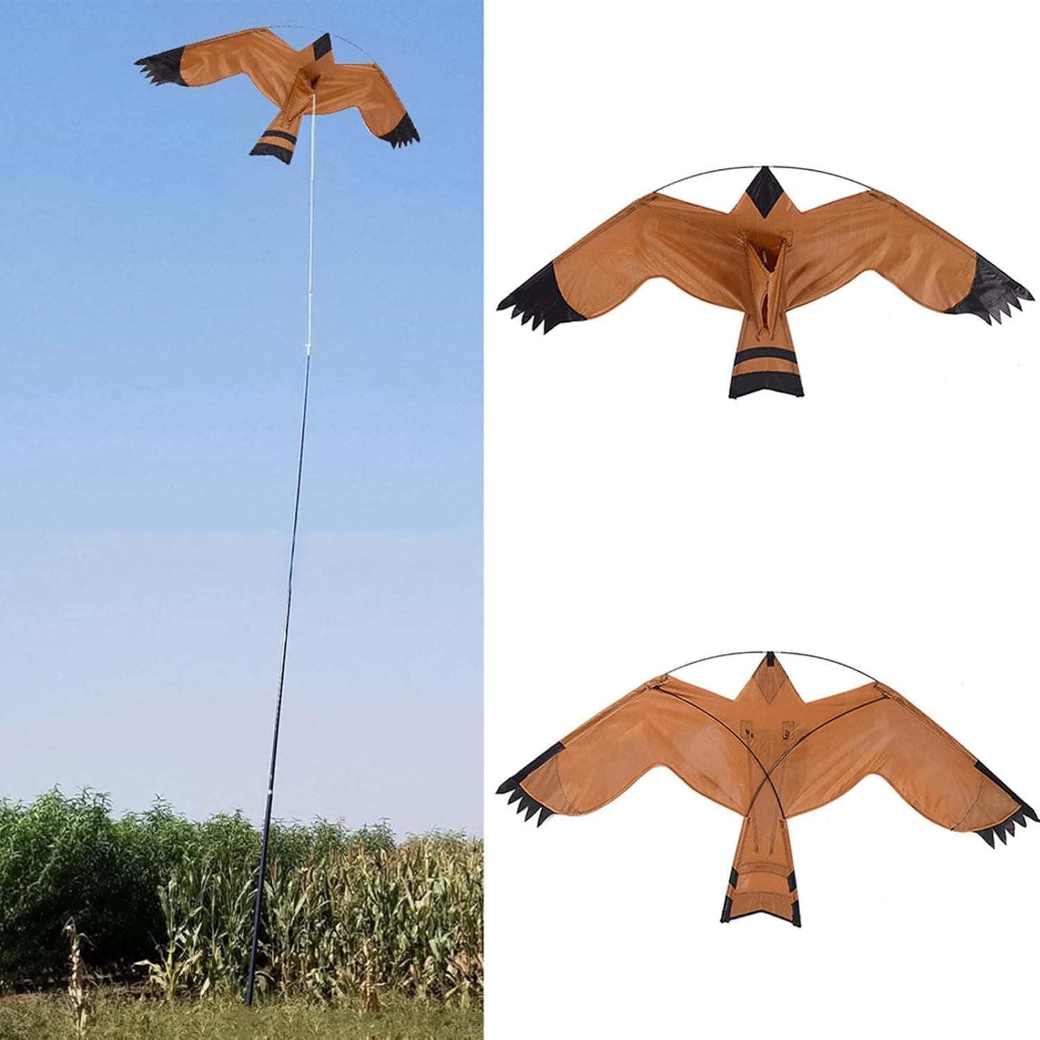 2 Pieces Bird Scarer Kite, Hawk Scarecrow Kite Scarecrow FlyingKite, HawkKite Bird Scarer, Realistic Birds Kites To Scare Bir