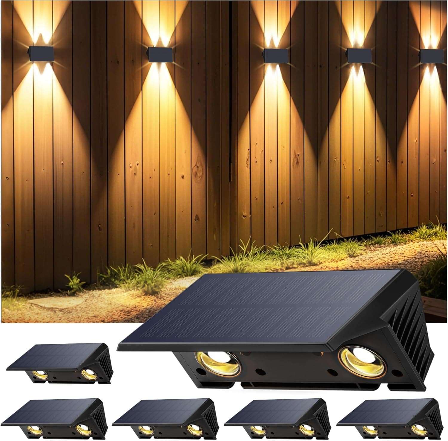 IIRARA Outdoor Solar Lamp 6 Pieces High and Low Solar Lights Outdoor Energy Warm White Outdoor Light