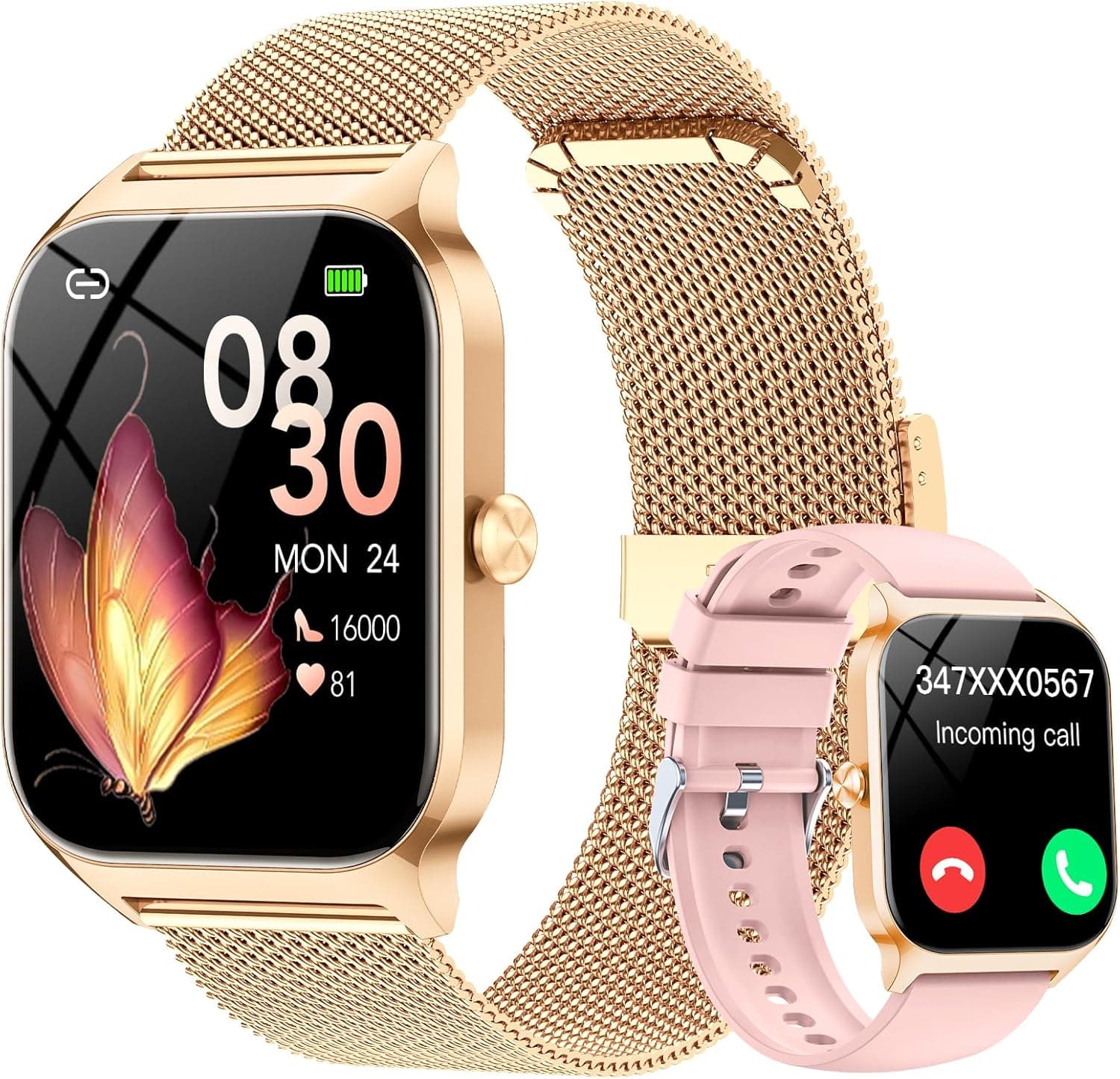 CASCHO Smartwatch Mujer Elegante 1.85" HD con Llamadas Bluetooth y Asistente IA, Reloj Inteligente M