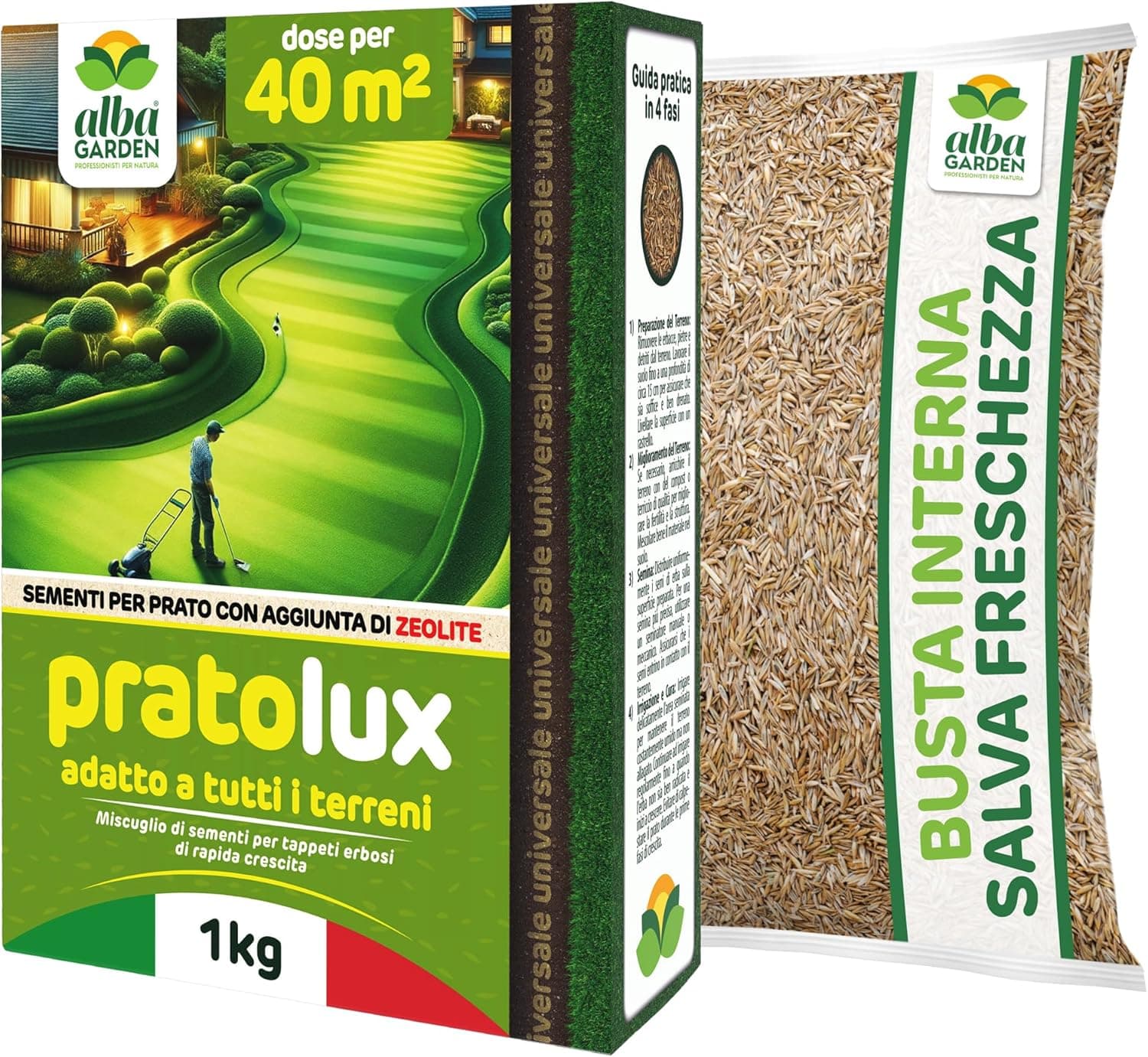 Albagarden Durable Universal Lawn Seed-40 M -for Shaded and Sunny Areas