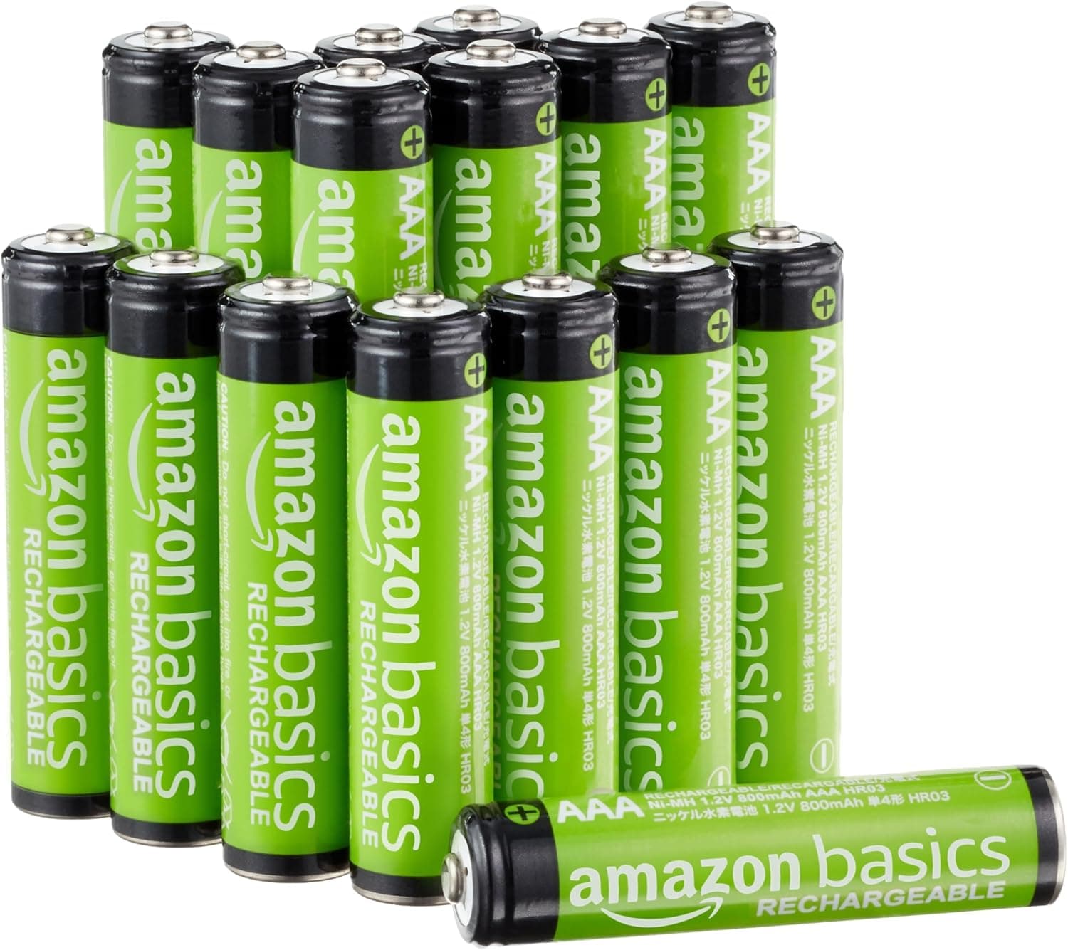 Basics AAA Batterijen, herbaar, 800mAh, 16 stukken