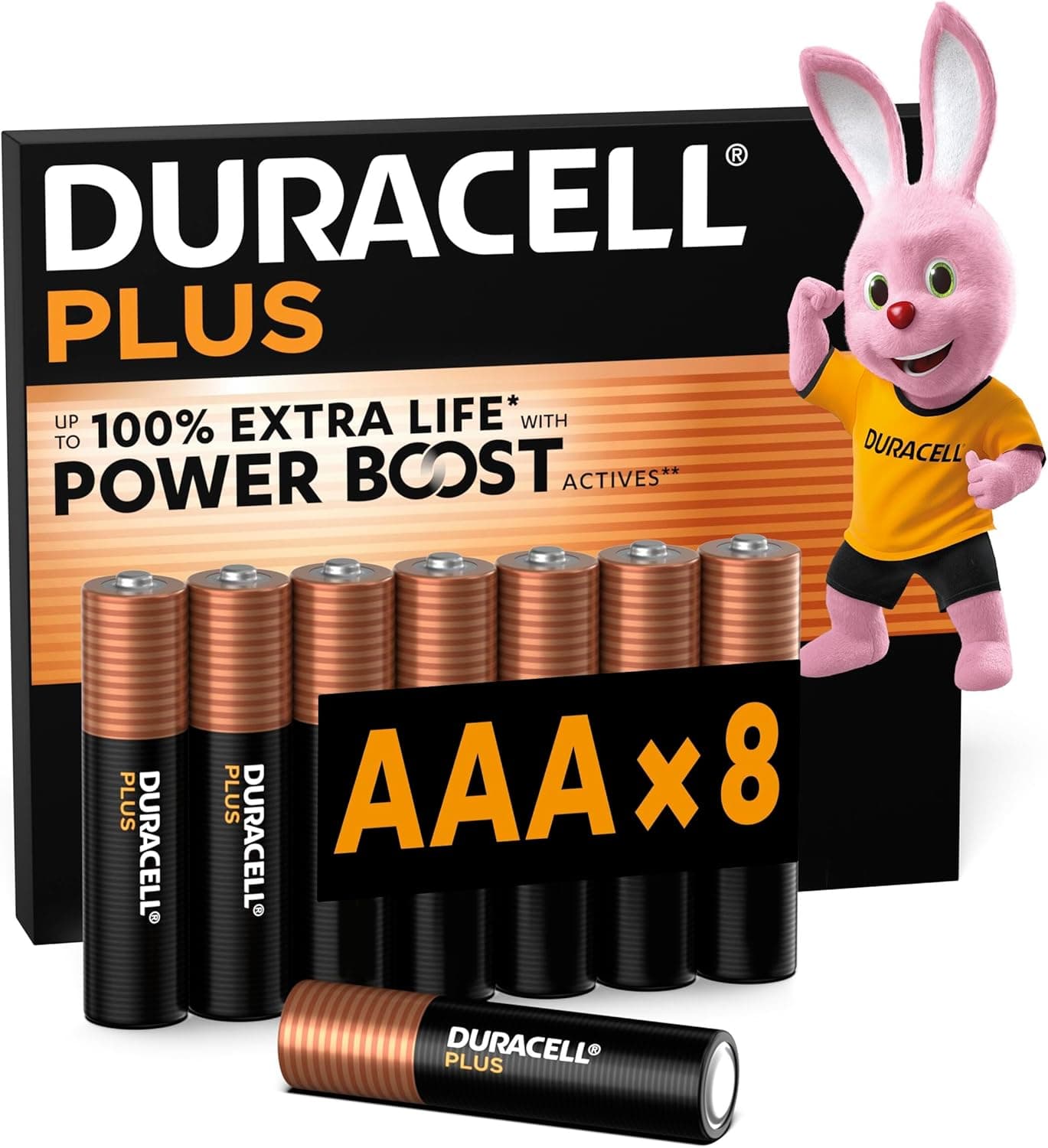 Duracell Plus AAA Batterie da 8 pezzi - 1,5V batterie Alcaline con Boost di Energia Attiva