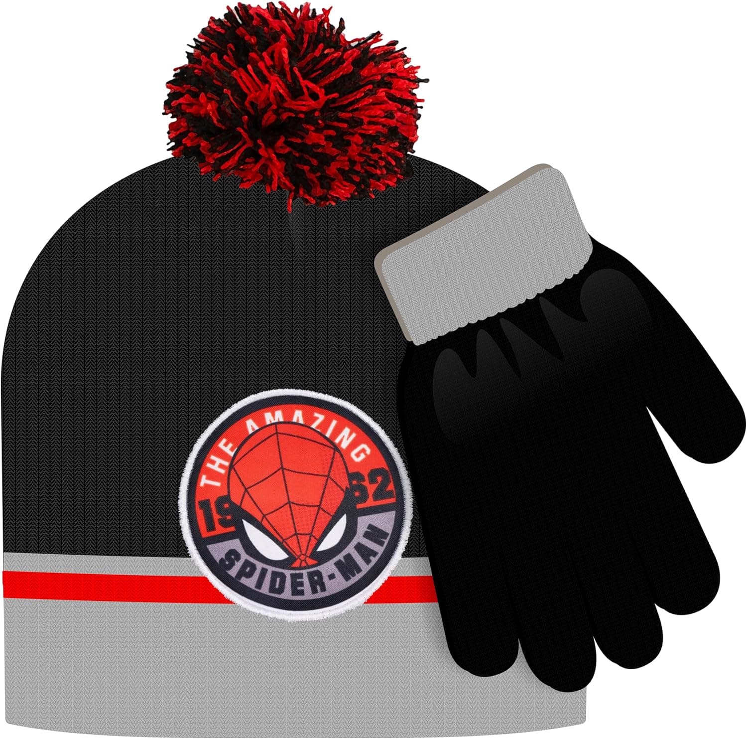 Marvel Spider-Man Beanie and Glove Winter Set for Kids Size S,M,L/XL Color Pack of 2