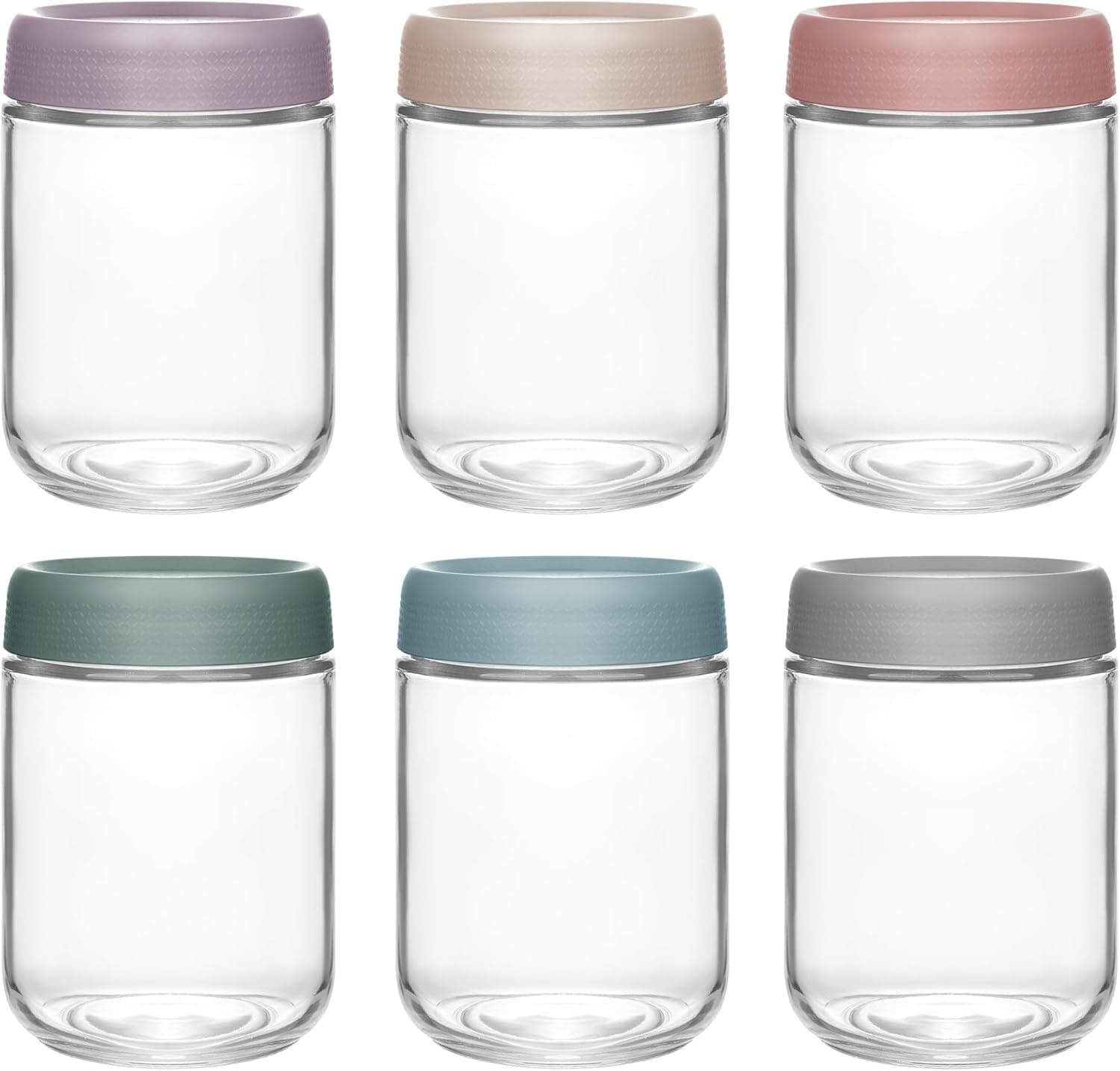 BOSUM 480ml Overnight Oats Containers with Lids, Glass Jars with Airtight Lids, Wide Mouth Mason Jars, Food Storage Containers, Set