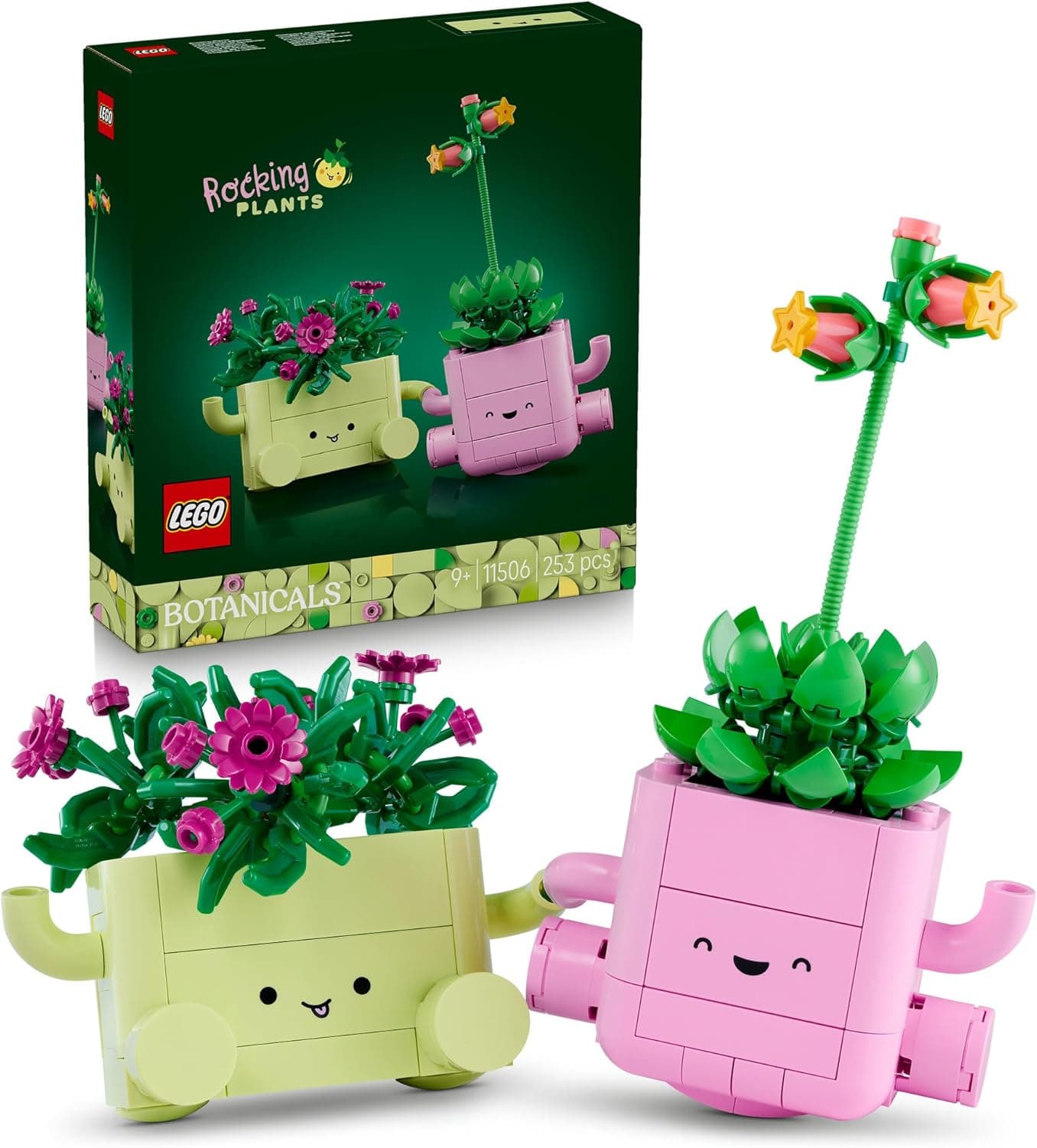 LEGO Botanicals Rocking Plants 11506 Flower Building Set for Girls and Boys, Nature Decor, Gift Idea for Kids, Bedroom or Desk, Various Colors, 3 x 15cm, 1 Piece
