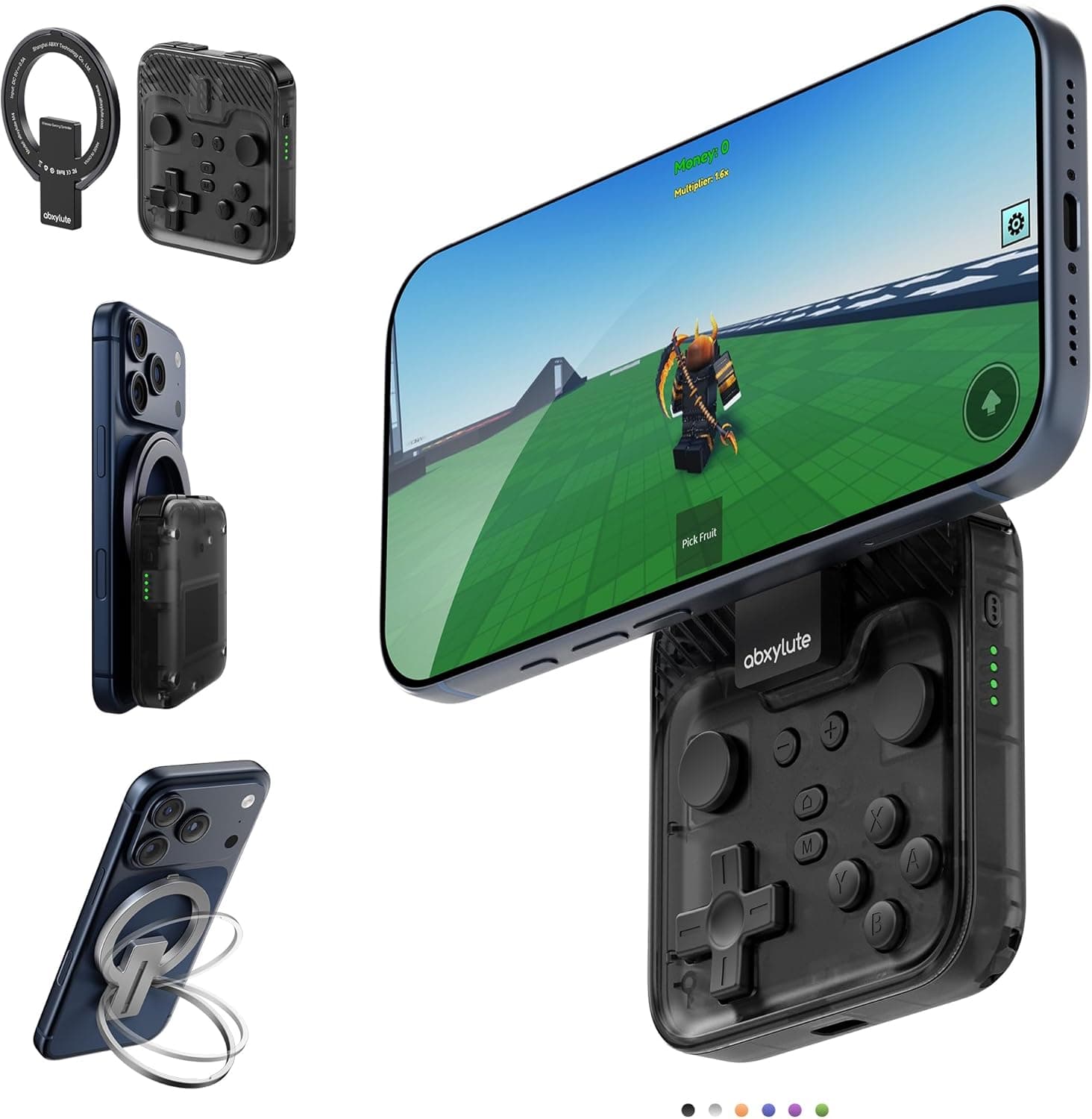 abxylute M4 Snap-On Mobile Gaming Controller for Android & iPhone, Lightweight Portable Phone Controller, Pocket-Sized Retro
