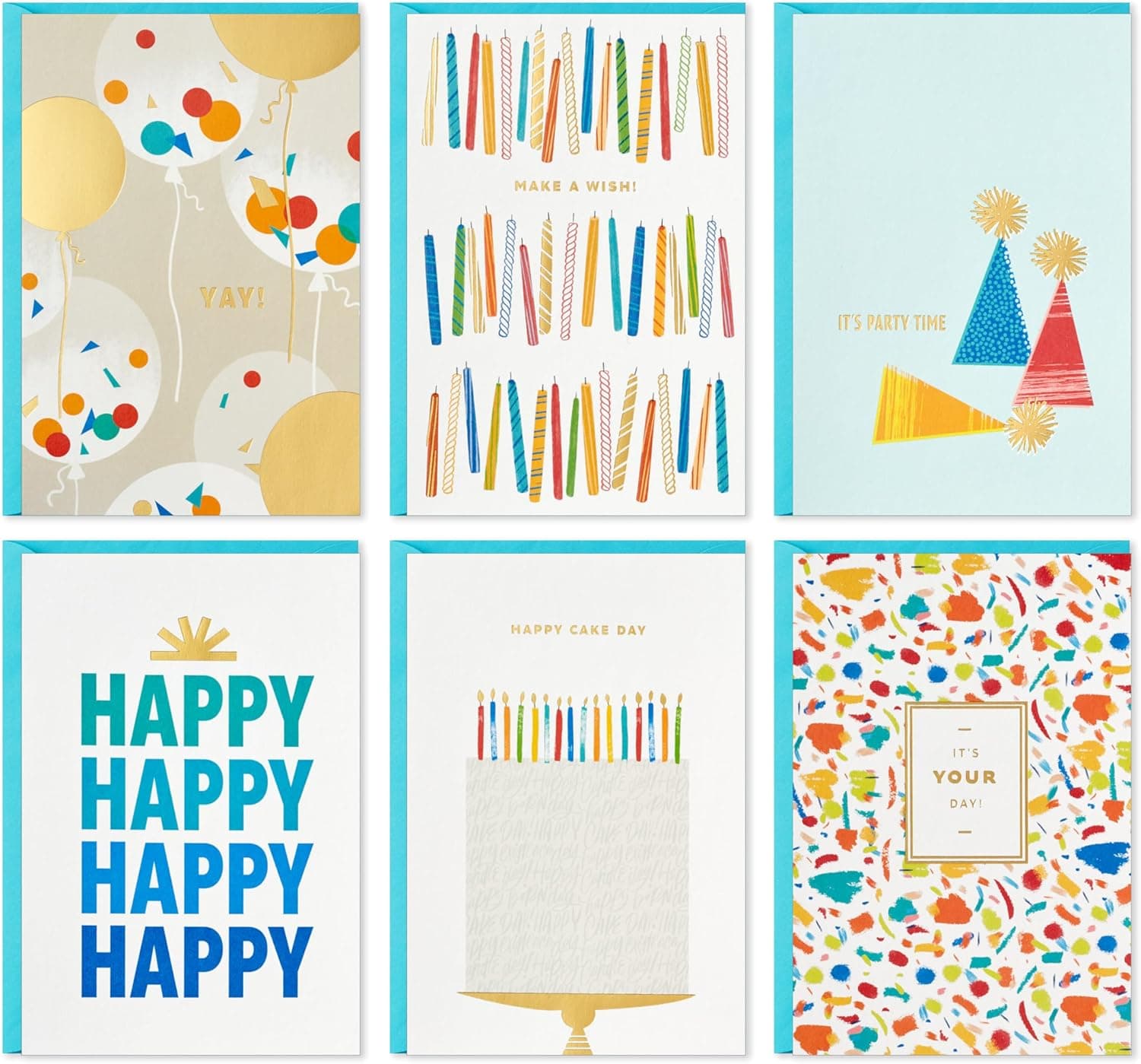 Hallmark Party Time Birthday Cards Assortment 36 PCS
