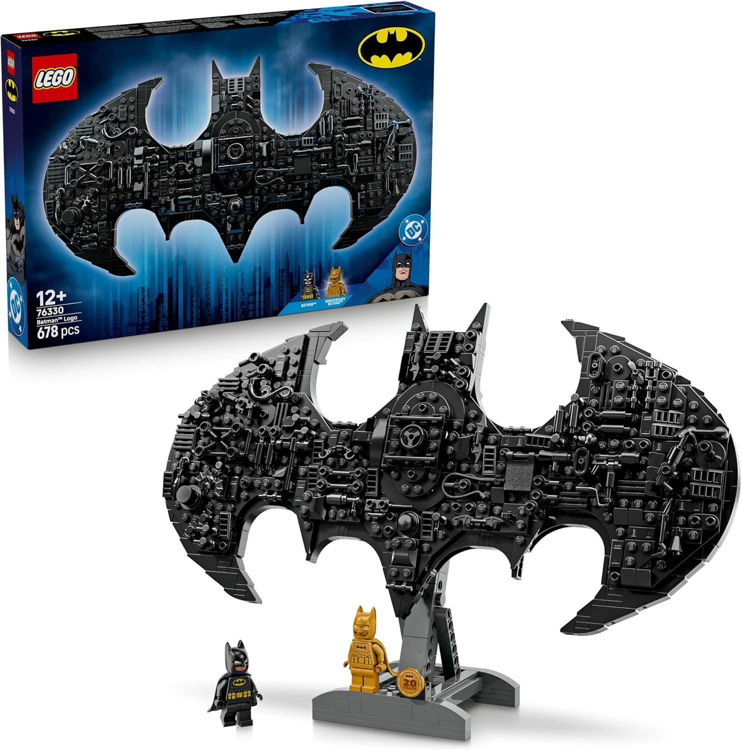 LEGO Super Heroes DC Batman Logo 76330 Super Hero Building Toy, Collectible Merch to Celebrate the 20th Anniversary, 1 Piece/ Small Pack