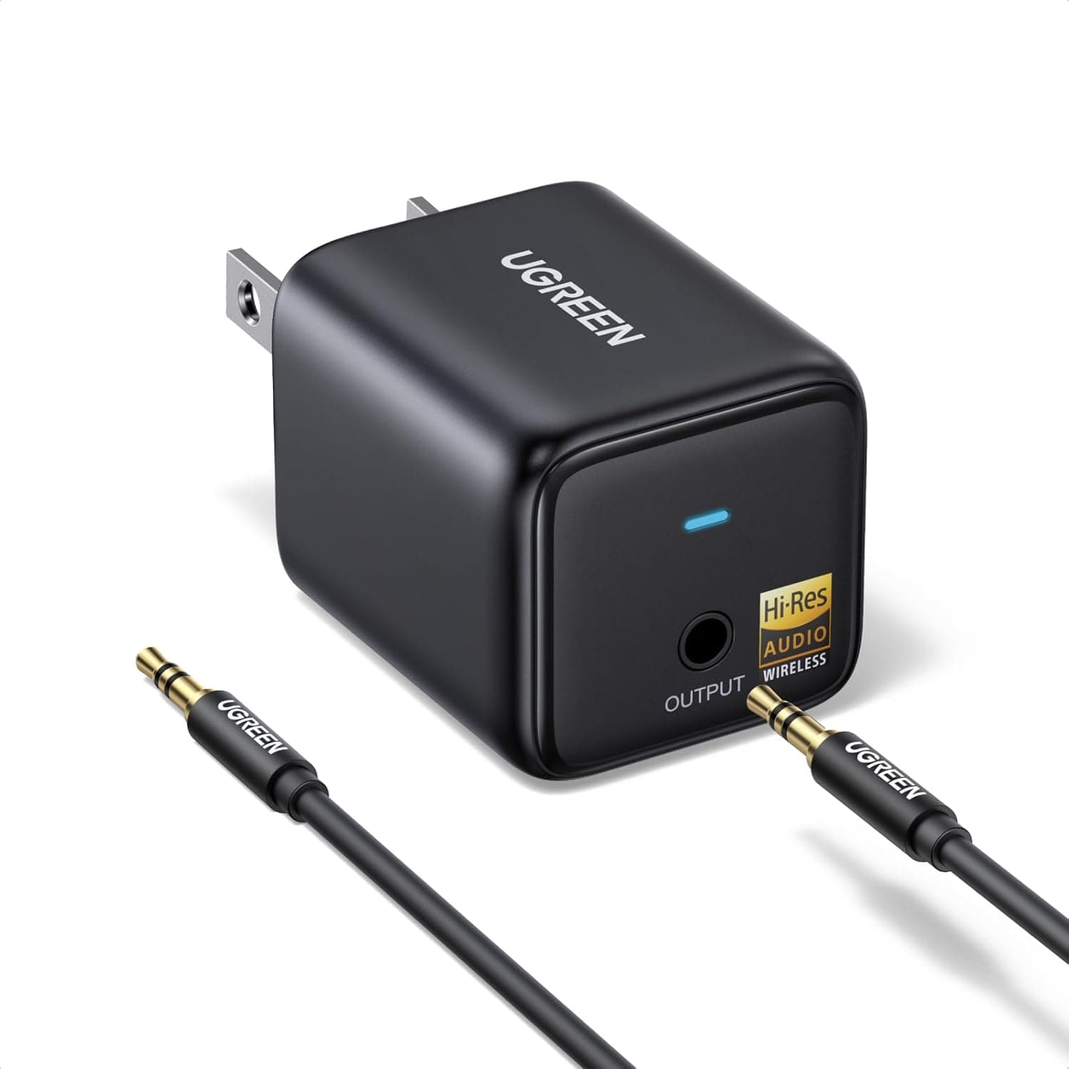 UGREEN Receptor Bluetooth 6.0 con LDAC y adaptador de audio Hi-Res, 24 bits/96 kHz, 10m, AUX de 3.5mm