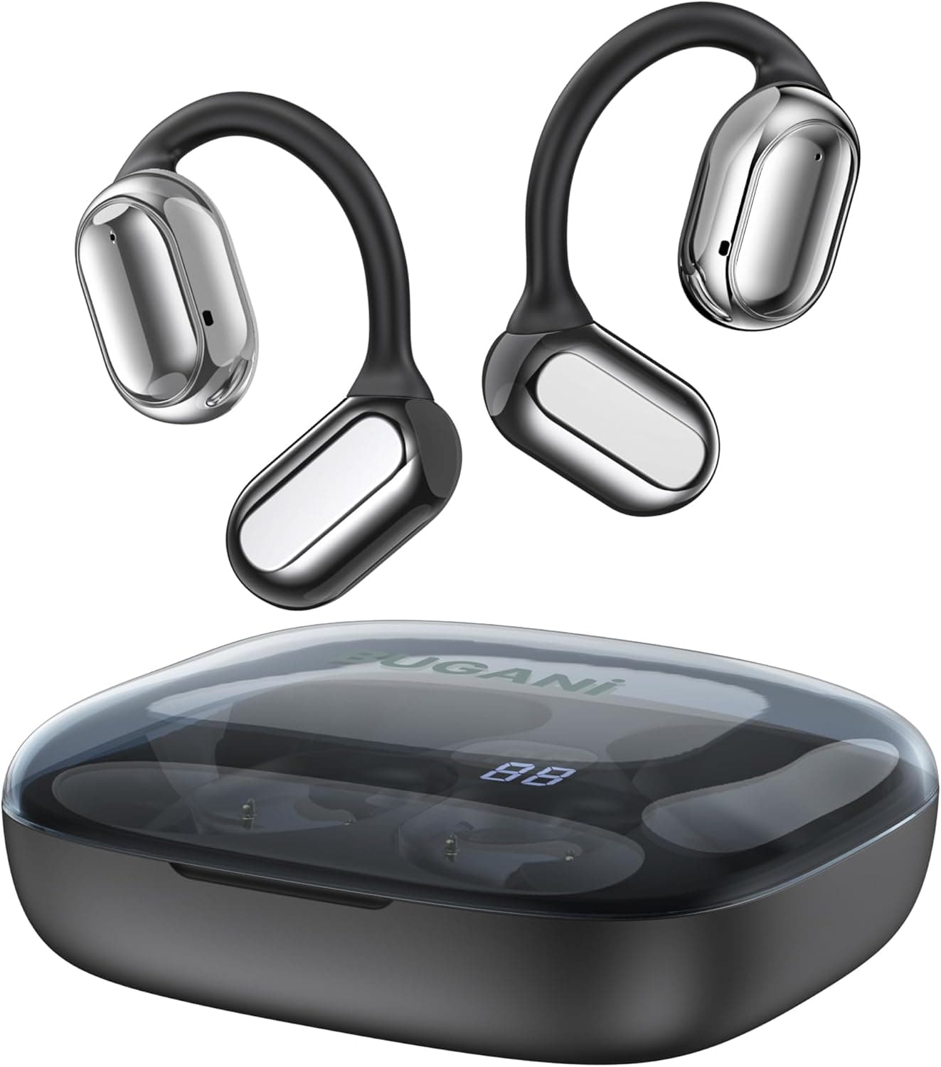 BUGANI Open Ear Headphones, Open Ear Earbuds with Immersive Stereo Sound, Clear Talk, Bluetooth 5.3 Wireless Headphones