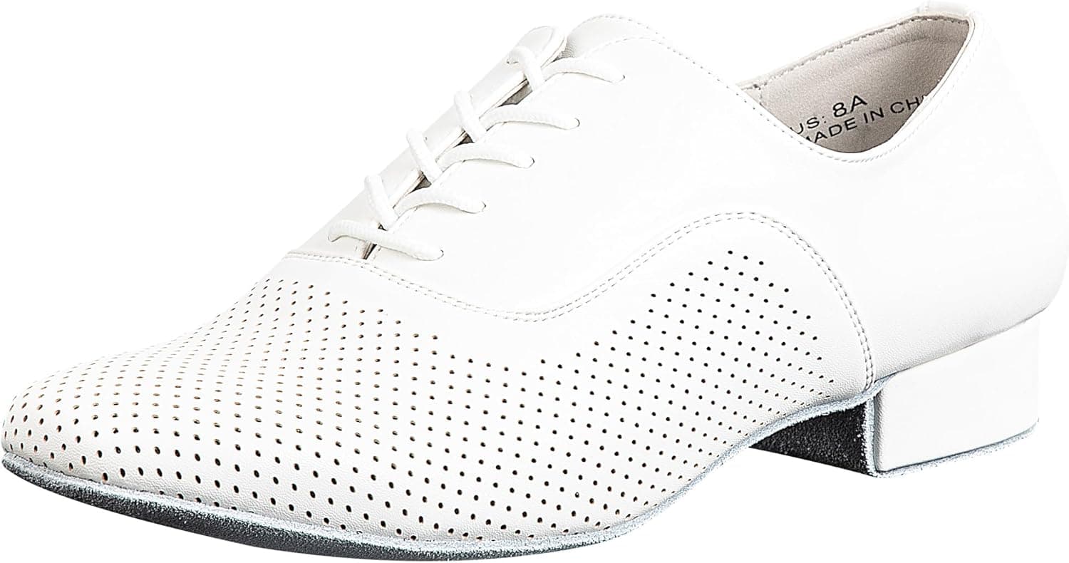 Linodes Men's Latex Dance Shoes 2.5cm Thongs With Leather Sole