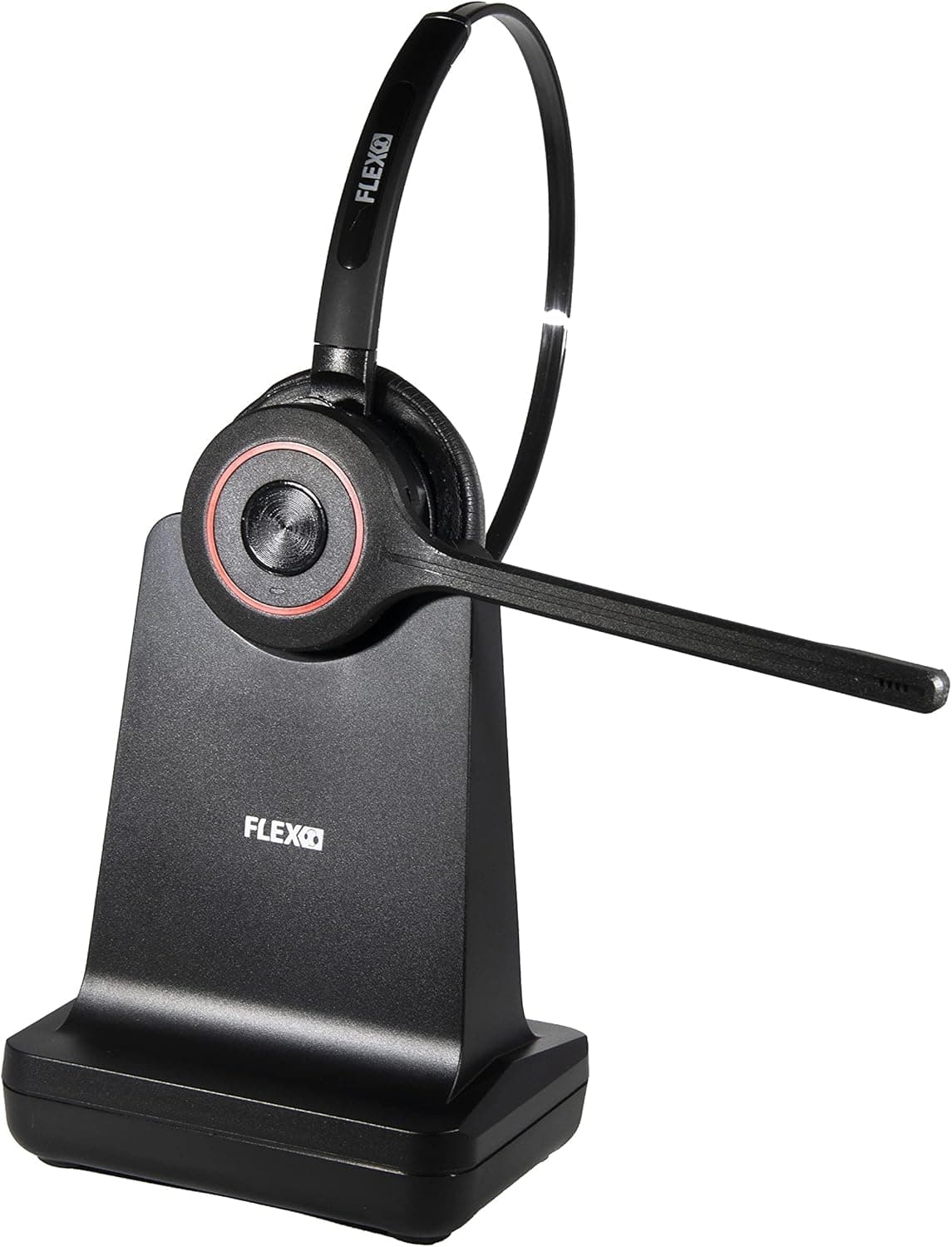 Bluetooth Office Headset med Desk Charger - Wireless On-Ear Hörnsnurrare med Dampbrytande Mikrofon - FL