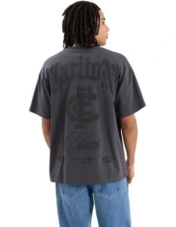 Nena & Pasadena AFL Carlton T18 Raptor Tee in Asphalt