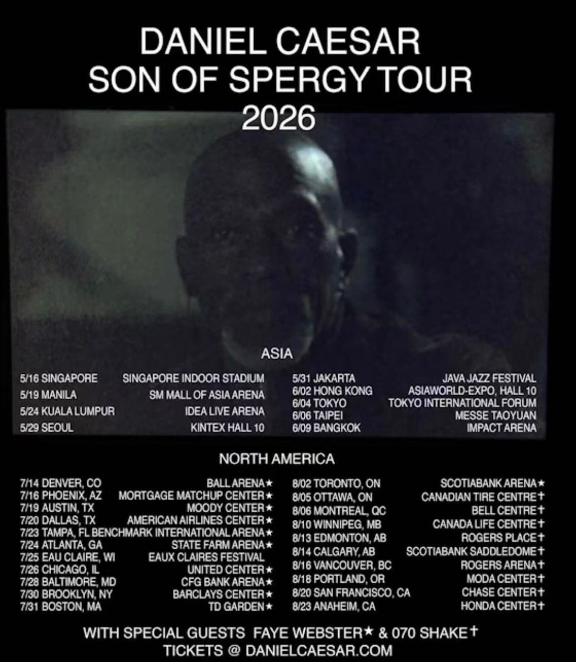 Daniel Caesar - Son of Spergy巡演-香港站