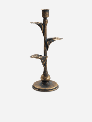 Volpes Large Gold Leaf Candle Holder